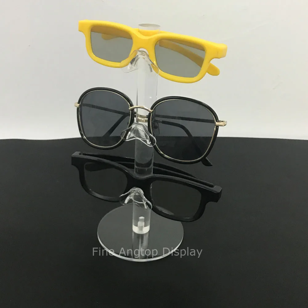 Clear Acrylic 3 Tier Eyeglass Sunglasses Glasses Display Stand Table Counter Top Retail Show Holder sunglasses display stand sunglasses high end acrylic display items glasses display transparent stand solid wood counter display