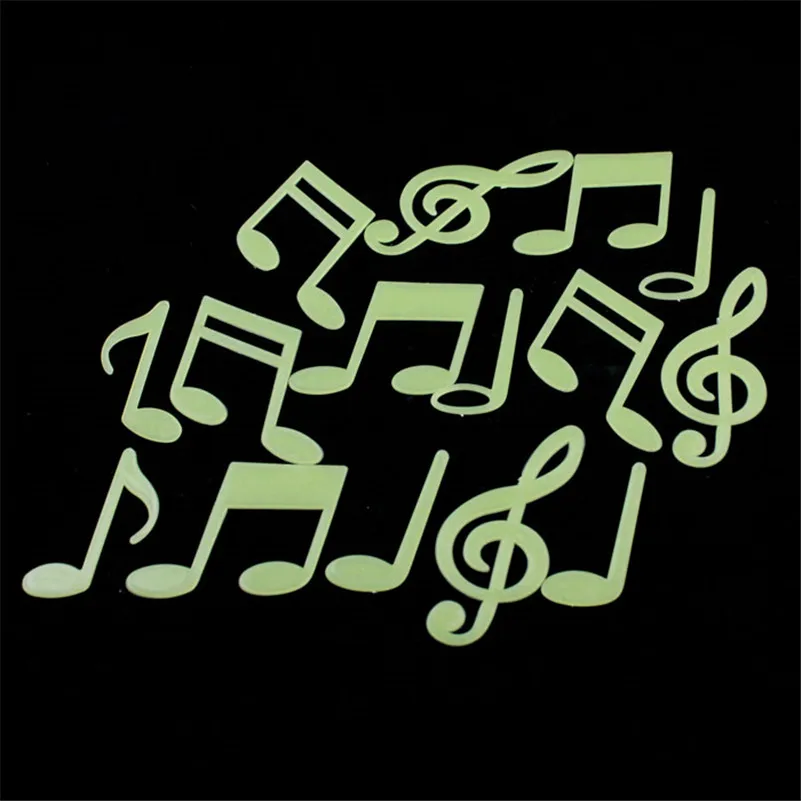 1pc Music Notes Glow In The Dark Luminous Fluorescent Home Wall