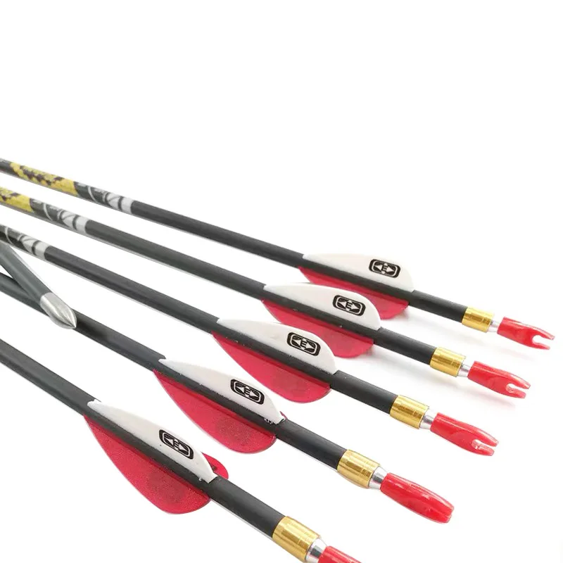 

12pcs Archery Pure Carbon Arrows Spine600 700 800 V1 ID4.2mm for Recurve compound Bow and arrows Shooting Accessories