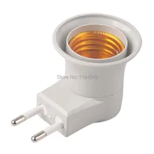 E27 светодиодные Гнездо для ЕС Тип Plug адаптер конвертер W/на кнопку off 5 шт./лот