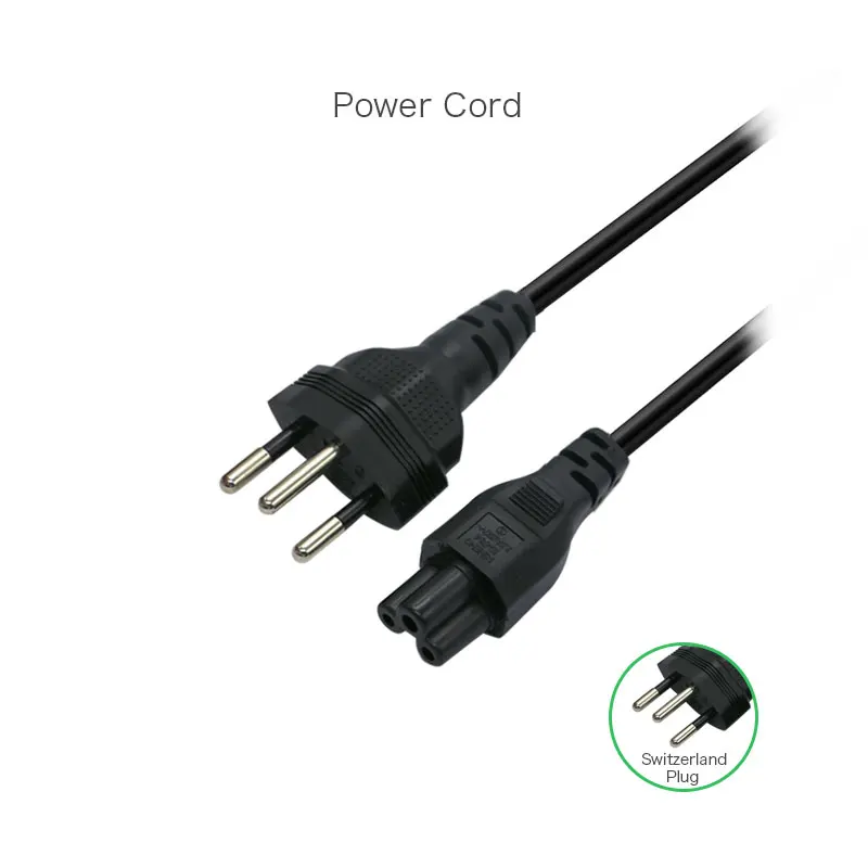 

Good Quality Switzerland plug Universal 3 Prongs Power Cord Cable 100CM for Computer AC Adapter