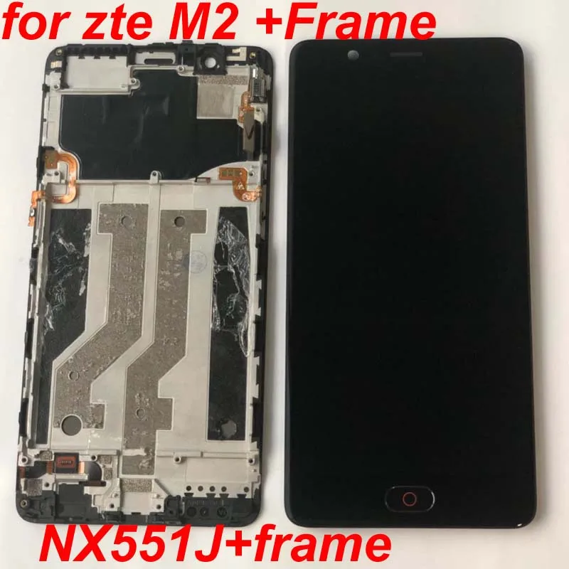 

Frame Black White Amoled LCD Screen LCD Display Touch Screen Digitizer Assembly For ZTE Nubia M2 NX551J with fingerprinter