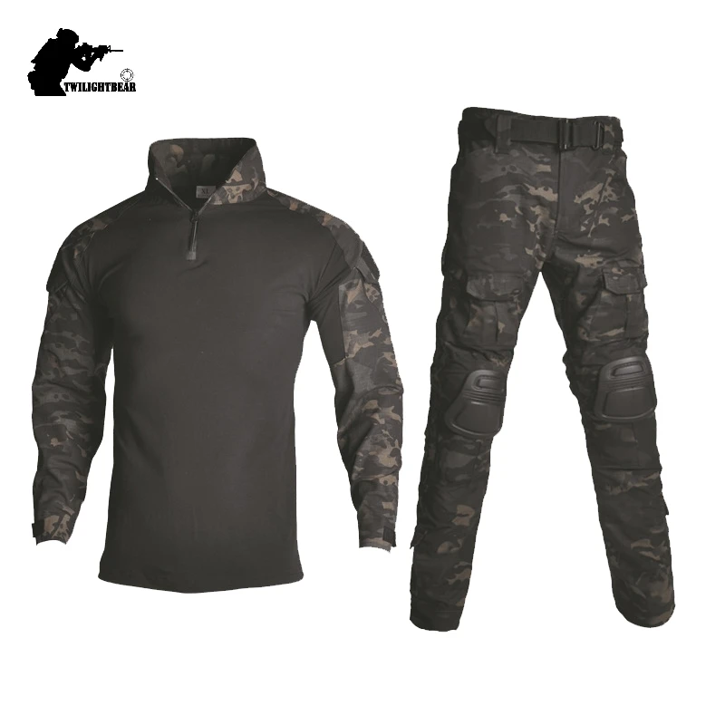 Тактическая камуфляжная военная форма, костюм для мужчин, армейская одежда США, военная боевая рубашка, брюки-карго с накладками 3XL BY218