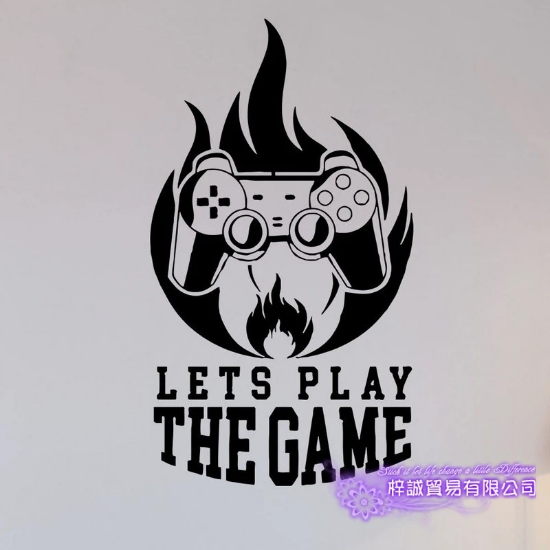 Video Game Sticker Play Game Room Decal Gaming Posters Gamer Vinyl Wall