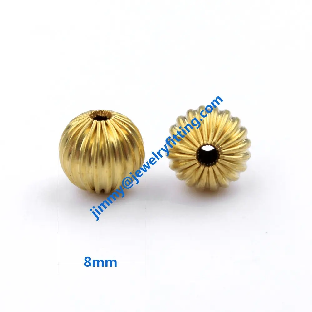 8mm corrugate beads round shape jewelry findings wholesale color can be
