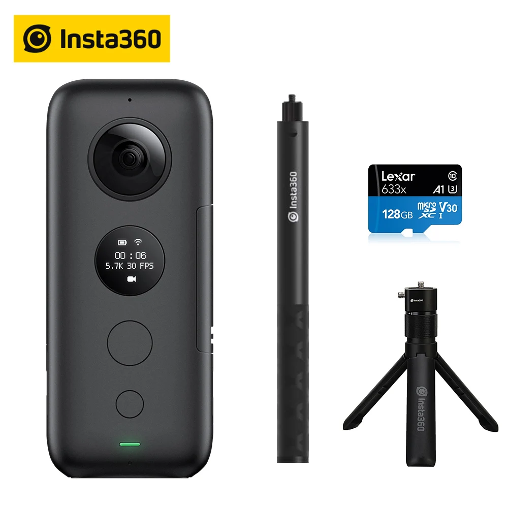 

Insta360 ONE X Sports Action Camera 5.7K Video Insta 360 Camera For iPhone and Android with Bullet Time Bundle 128G