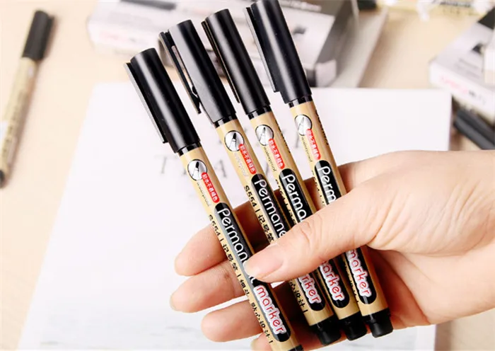 Deli Fast Dry Permanent Oil Marker Pens For Tires CD Fabric Waterproof Drawing Signature Greeting Card Calligraphy Graffiti Pen  (24)