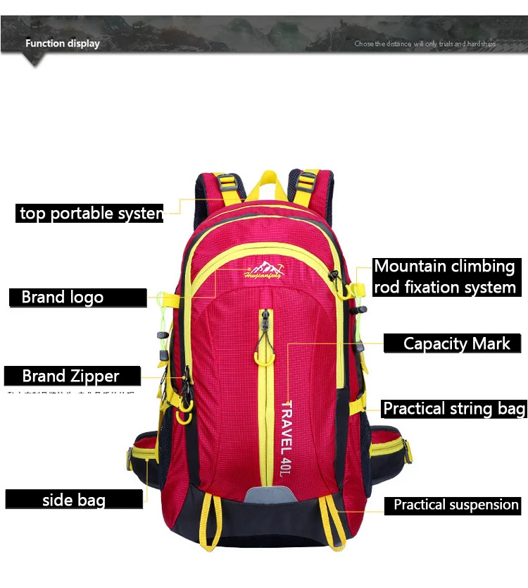 Горячая 2019 Открытый Спорт альпинист альпинистский набор Кемпинг Молл Велоспорт спортивный рюкзак туристический рюкзак водостойкий mochila 40L