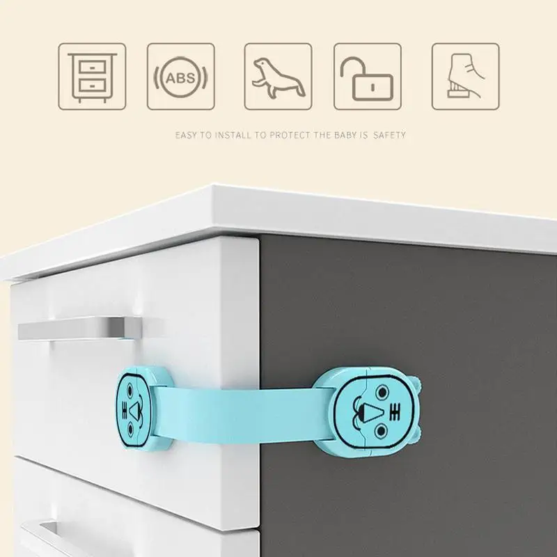 5 قطعة/الوحدة قفل أمان للطفل الكرتون الطفل خزانة مصفحة الثلاجة قفل للدرج متعددة الوظائف سلامة البلاستيك الأطفال قفل