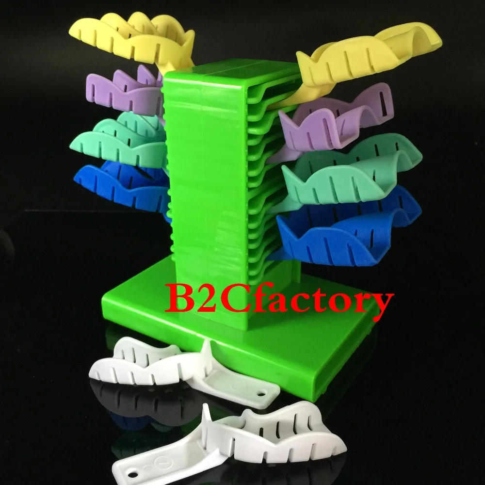 Зубные лаборатория впечатление лоток пластырь подставка держатель Пластик-зеленый с 10 шт. зубные Пластик Впечатление лотки