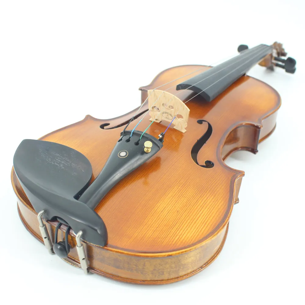 Full Size Natural Flamed Maple Hand-craft Advanced Violin Spruce Face Ebony Fitted with Case Bow Mute TONGLING