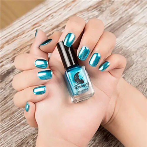 Новая мода для женщин и девушек зеркальный лак для ногтей покрытие серебряная паста металлический цвет нержавеющая сталь красота дизайн ногтей Прямая поставка - Цвет: Blue