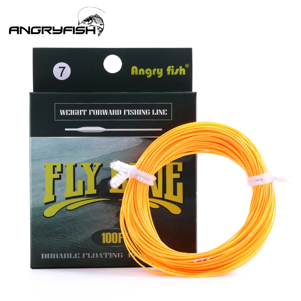 

ANGRYFISH WF 5F/6F/7F 100FT Dloating Fly Fishing Line Weight Forward Floating Nylon Backing Line Tippet Tapered Leader Loop