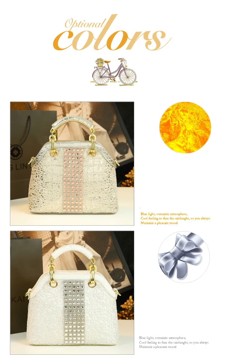 Fahsion diamante de luxo bolsas femininas couro