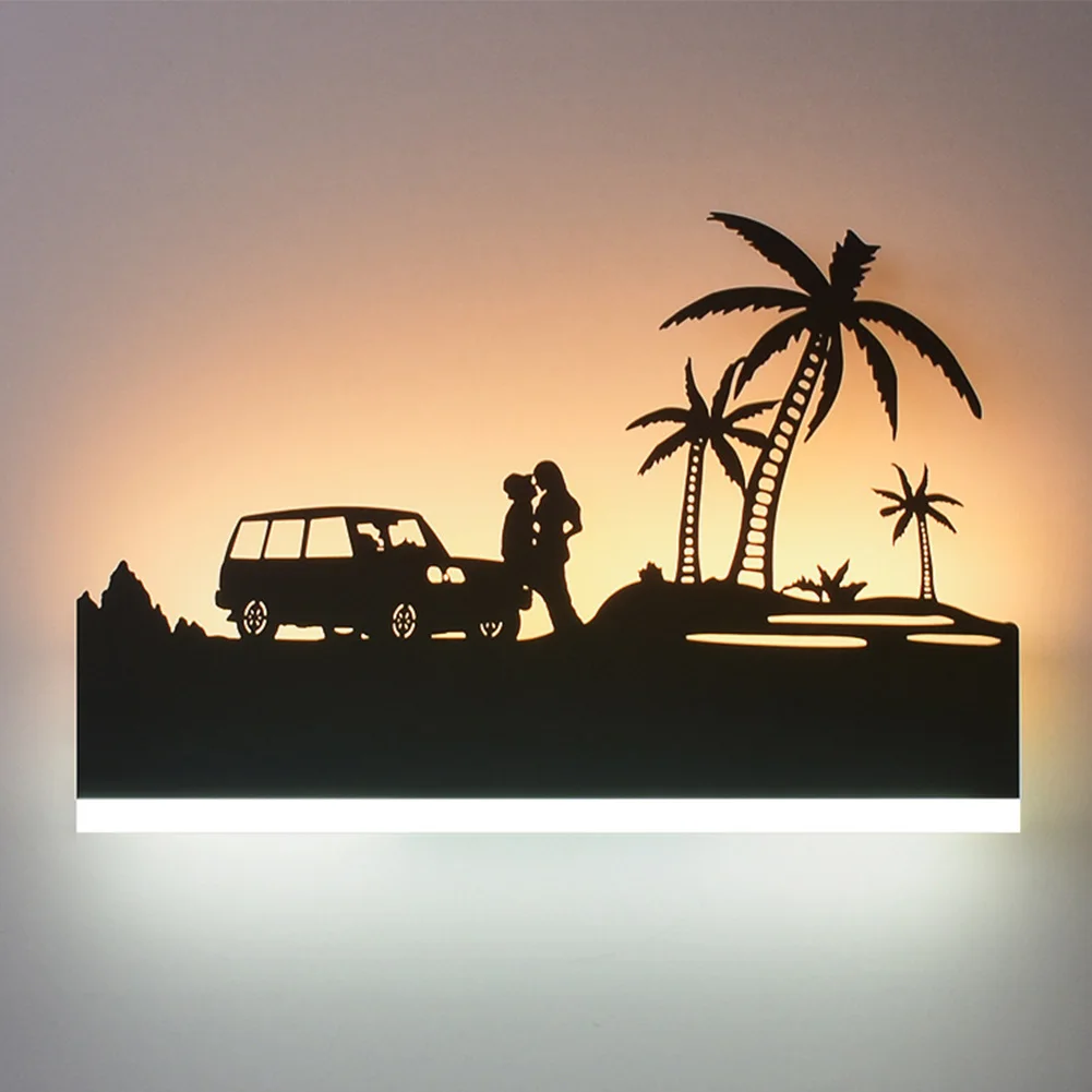 

Retro Decoration Bedside Modern Fixed Mount Led Sconce Living Room Black Lustre Acrylic Hotel Bedroom Wall Lamp KTV