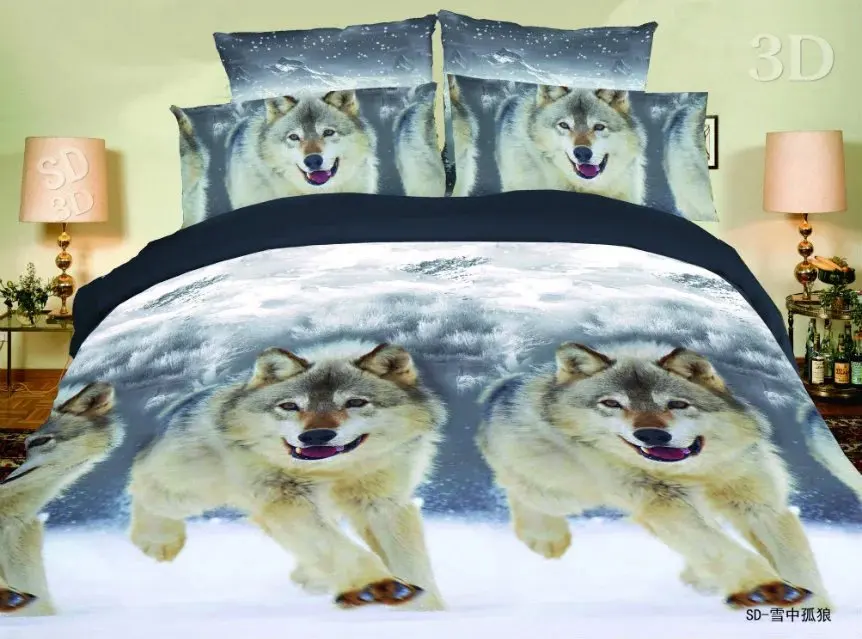 1 3D печать Тигр лев собака лошадь волк Кот постельные принадлежности наволочки постельное белье king size Постельный набор покрывала и одеяла - Цвет: 1