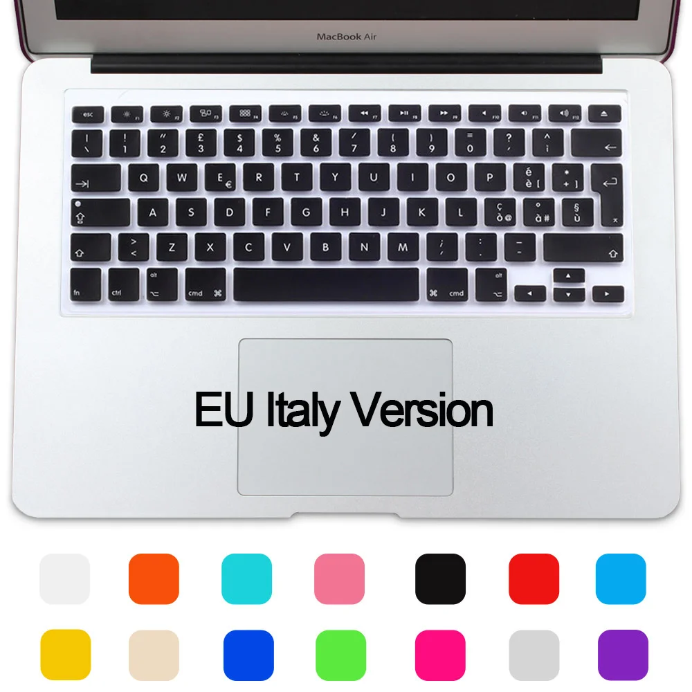 Итальянский итальянский силиконовый чехол для клавиатуры евро ЕС Apple macbook Air Pro