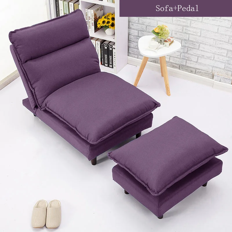 Modern Sofa Set Living Room Furniture Sofa Bed Furniture Fabric Armchair Folding Recliner Reclining Back Arm Accent Chair - Цвет: Purple