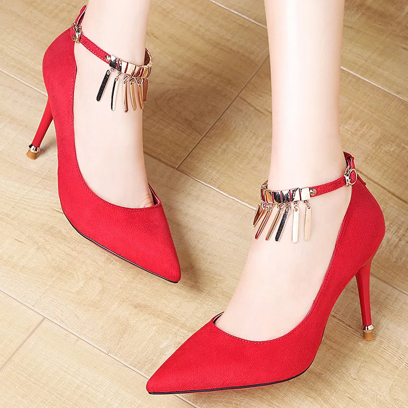 2017 Sexy Women Shoes Red Bottom High Heels Faux Suede Party High Heel