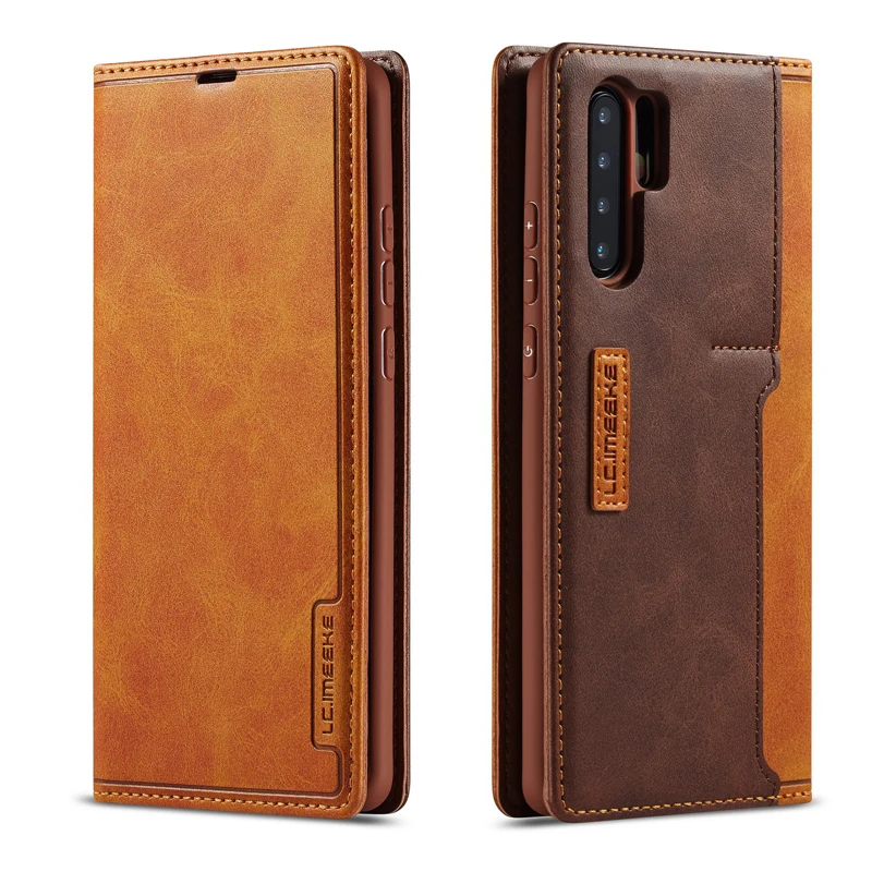 Кожаный чехол с откидной крышкой для Huawei P30 Pro Lite Nova 4e P20 3e магнитным слотом карт