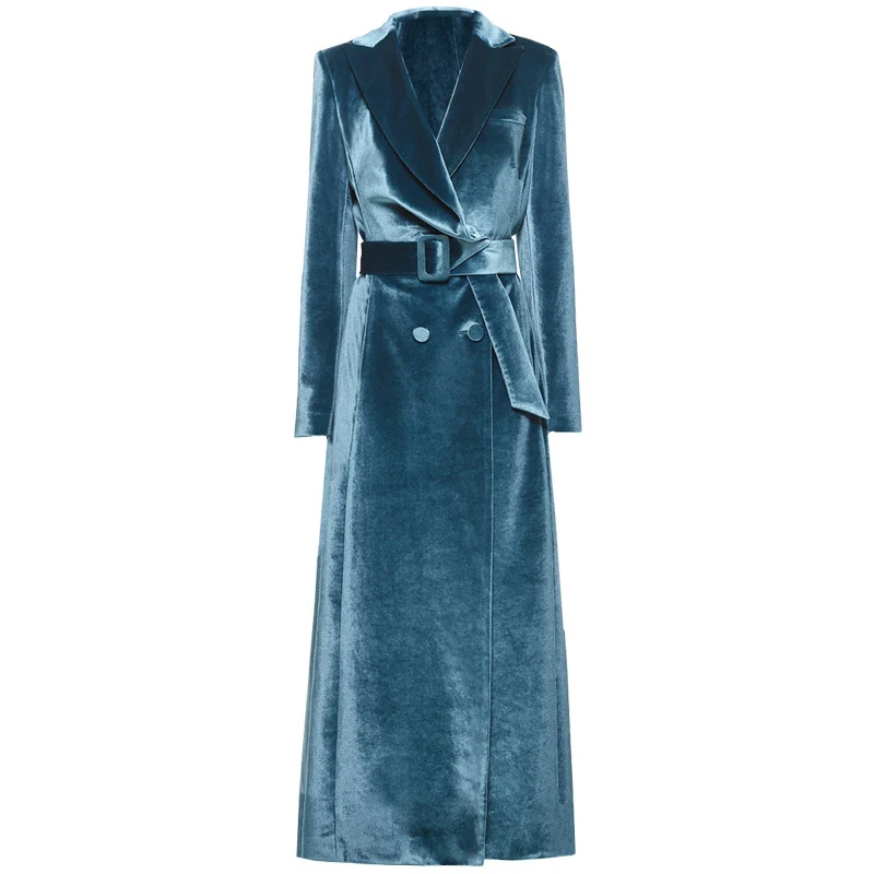 maxi velvet coat