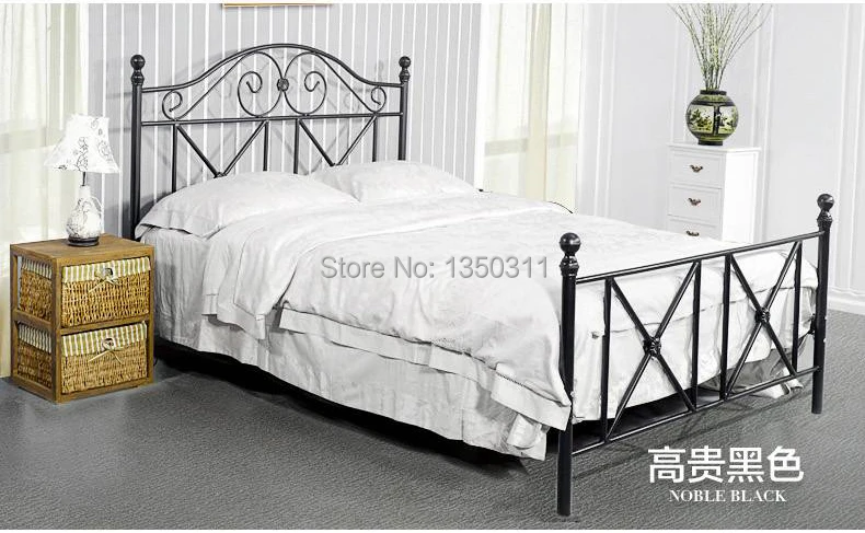 Modern, wrought iron metal bed, single or double. Width (1 m to 1.8 m) * 2 meters in length can be customized