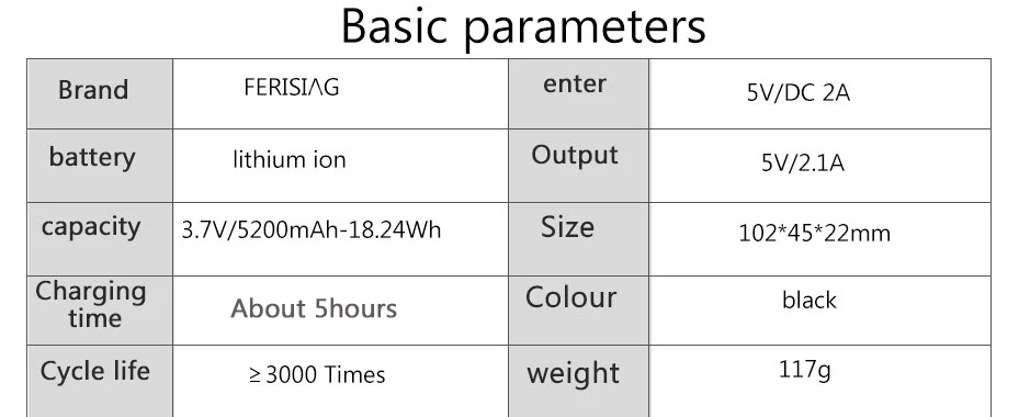 FERISING 5200 mah Мини банк питания Внешний 18650 литиевая аккумуляторная батарея портативный Банк питания быстрое зарядное устройство для мобильного телефона