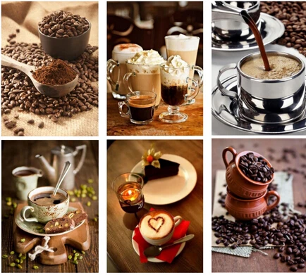 

5d diy Full circular drill Diamond Painting Cross stitch Coffee cups Rhinestone embroidery home adorn