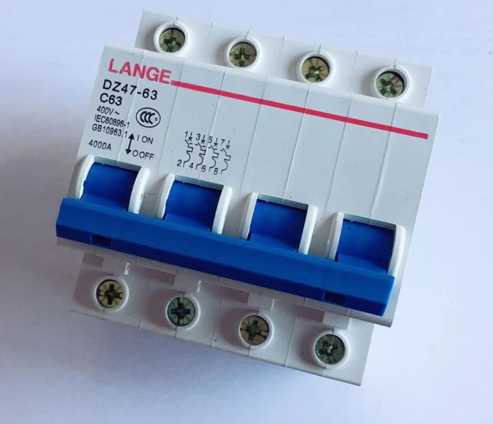 

DZ47-63 400V 4000A 4P Miniature circuit breaker household Earth Leakage protector protect 32A 63A