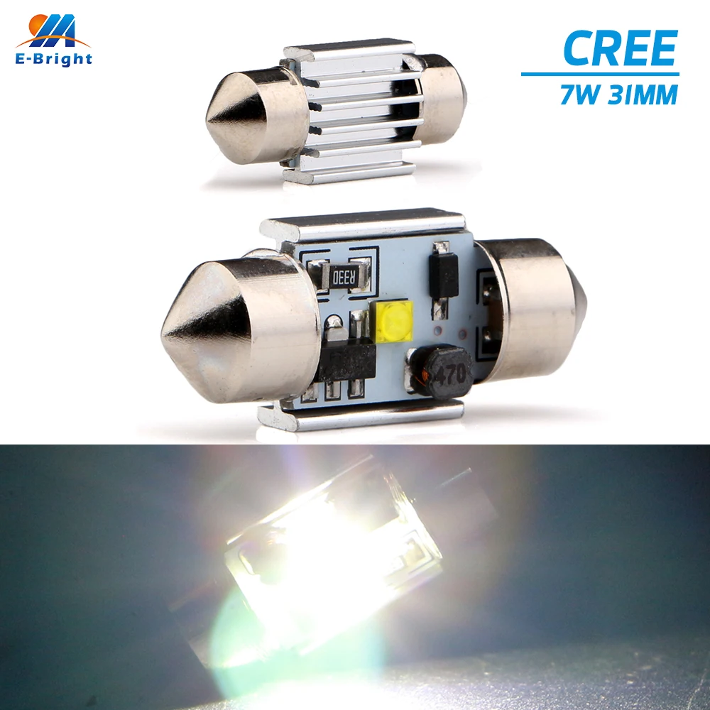 1Piece 31MM Festoon Canbus 7W 1 LED Error Free Can Bus Led Light C5W 