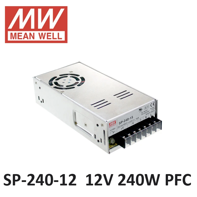 MW Mean Well SP-240-12 12V 20A 240W Single Output with PFC Function Power Supply