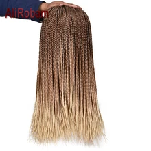 AliRobam Box Braids Crochet Hair Synthetic Fiber Braids Brown Color Ombre Braiding Hair Extensions 22 Roots/pack