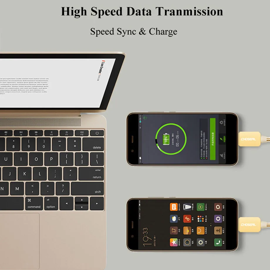 Choseal Aluminum Alloy Micro USB Cable  Charger Mobile Phone Charing Cable For Xiaomi Mobile Phone for Huawei USB Cable (8)