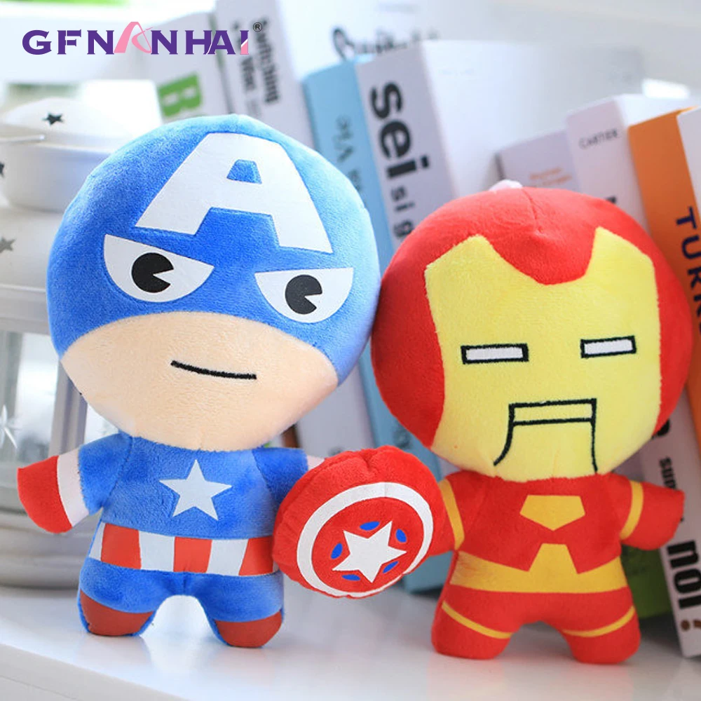 

1pc 20cm 5 styles Avengers Plush toy Stuffed Soft Superman Captain America Spiderman Raytheon Hulk Dolls Cartoon Toys for kids
