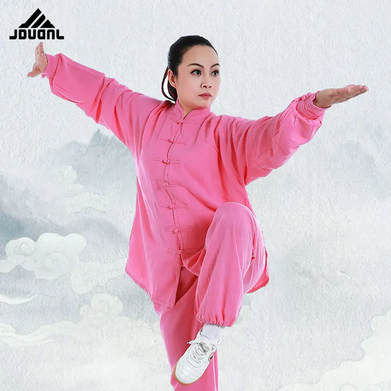 

JDUanL Spring Summer Linen Martial Art Taoist Tai Chi Uniform For Women Men Shaolin Kung Fu Clothing Outfits Shirts Pants CO
