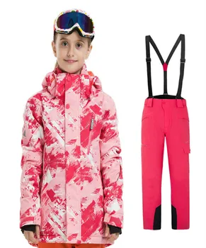 

Outdoor boys and girls ski suit windproof waterproof thermal camouflage print children's ski suit