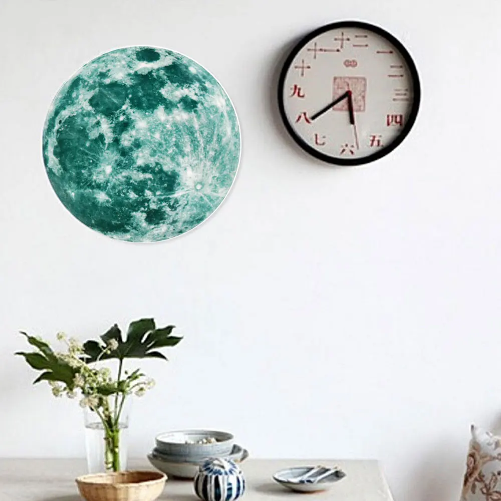 

5cm/ 30cm 3D Large Moon Fluorescent Removable Glow In The Dark Sticker Moon Glow in the Dark Luminous DIY Wall Sticker