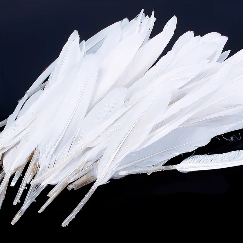 Новинка 100 шт./лот натуральное красивое гусиное перо украшение 4-6 дюймов 8-15 см цвета на выбор#65764 - Цвет: White