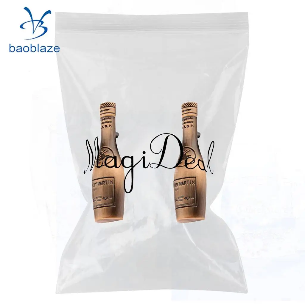 2Pieces Antique Style Copper Wine Bottle Shaped Cabinet Wardrobe Door Drawer Pull Handle Grip Knob