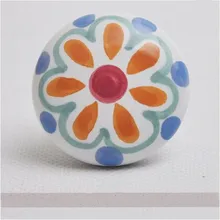 38mm ceramic kitchen cabinet knob handles orange drawer pull blue cupboard dresser furniture knobs pulls handles