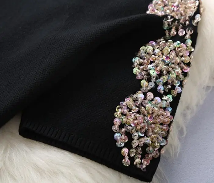 2020 spring and autumn new short-sleeved beaded