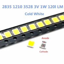 10-100 peças para lg led tv retroiluminação, 2835 3030 3535 3v 3014 4014 6v 1w kit 3w led eletronica para reparação de lcd tv, branco frio