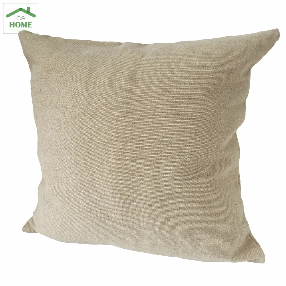 

2016 Behome Eco-friendly Natural Cotton Linen Jute Unbleached Solid Cushion Cover Square Pillow Case 50 x 50 cm