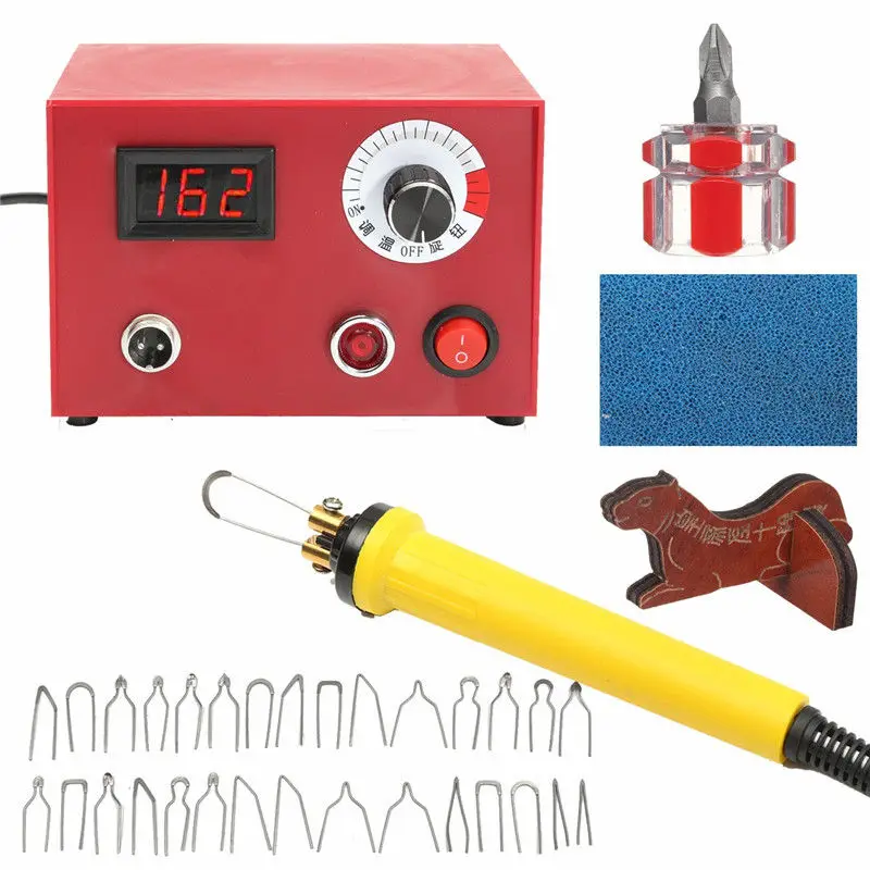 

50W AC 220V Digital Multifunction Pyrography Machine US Plug with Pyrography Pen Wood Burning Pen Craft Tool Kit Sets