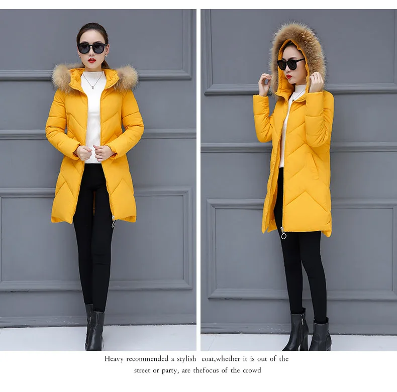 Padded Long Winter Coat Women Plus Size 3XL Ladies Coats With Fur Fake Collar Hooded Jacket Zipper Coat For Female 2018 New CH601 (17)