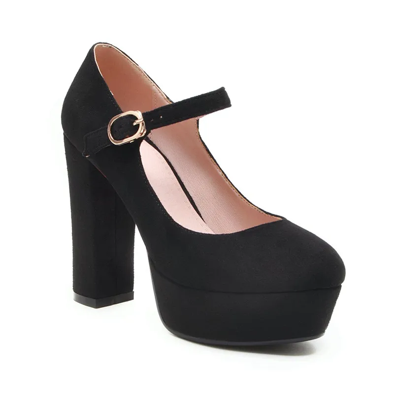 YMECHIC/женские туфли Mary Jane; туфли на высоком каблуке и платформе; цвет серый, черный; вечерние туфли на блочном каблуке; женская обувь для зрелых женщин; сезон весна года
