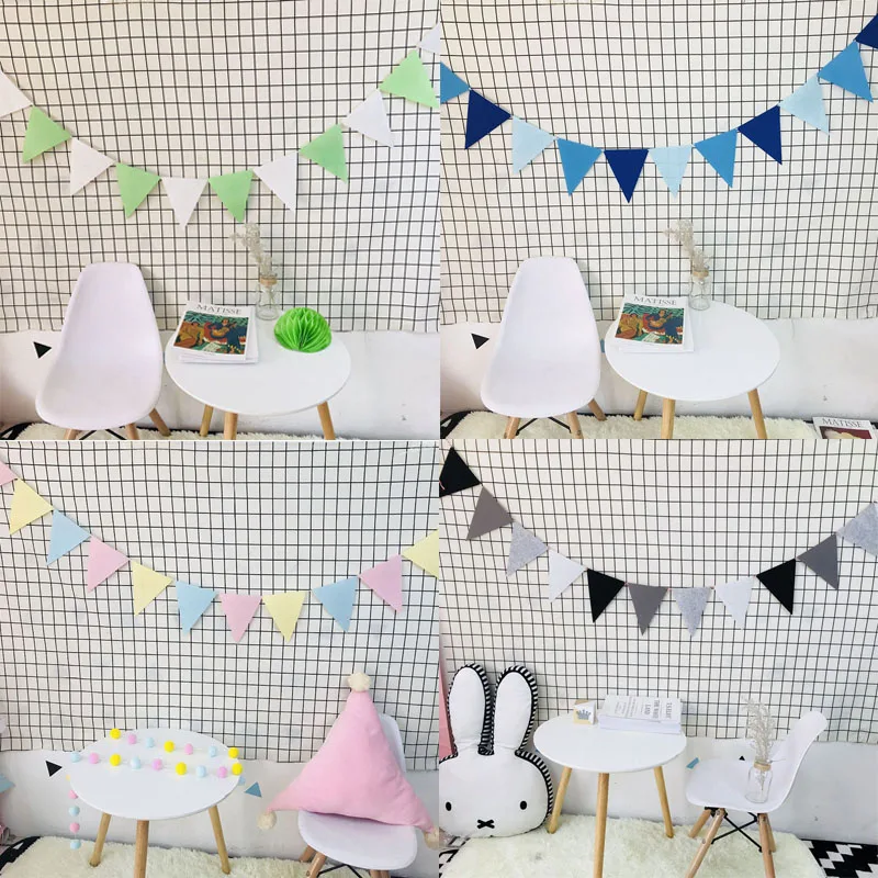 

Pennant Birthday Party Many Colours kids room Bunting Decor nonwovens Baby Shower Wedding 12 Flags New 2.5M 1Pack