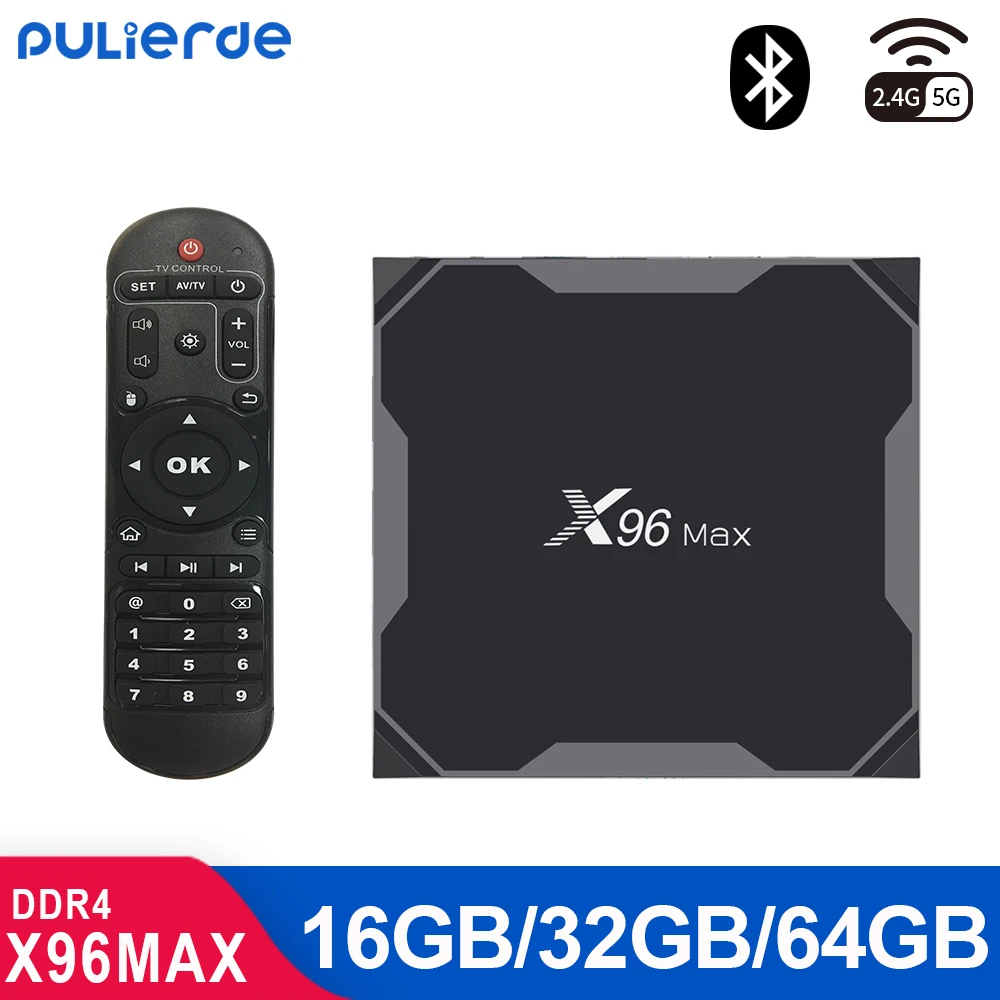 ТВ приставка X96MAX на Android 9 0/8 1 4 ГБ 64 Amlogic S905X2 4K H2.65 1000 м 2 ГГц/5 ГГц Wi Fi смарт медиаплеер
