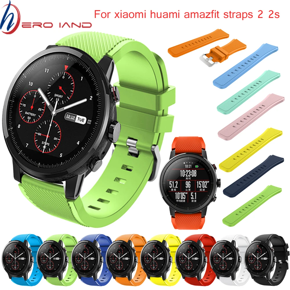 Watchbands 22mm Sport Silicone Strap For Samsung Gear S3 Frontier Classic Replacement Band Huami Amazfit Stratos 2/2S strap | Электроника