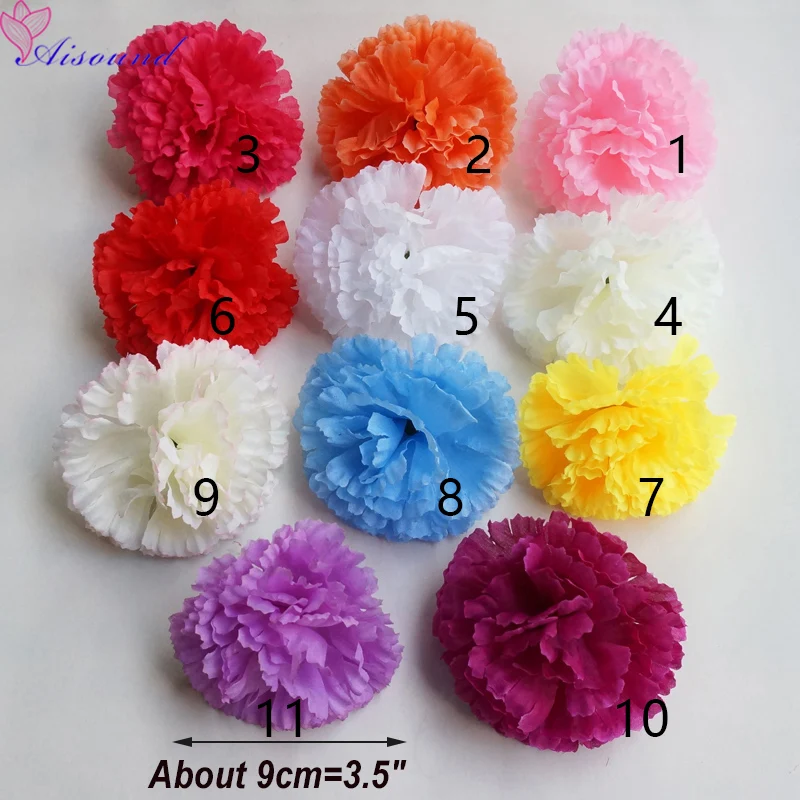 

10PCS Flower Head Artificial Silk Carnation DIY Decorative Flower Heads For Home Wedding Party Decoration Mother Day Decor